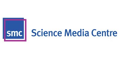 The Science Media Centre logo. On the left, a filled blue square framed by a slightly off-centre purple square outline, and white text that says 'smc'. On the right, blue text that says 'Science Media Centre'.