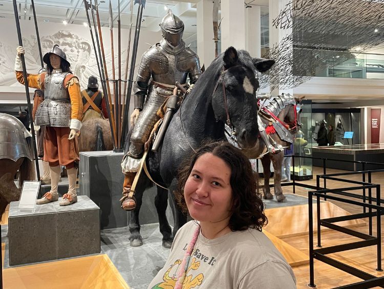 Image of GIS masters student Claire Kobold Vettraino at the Royal Armouries in Leeds