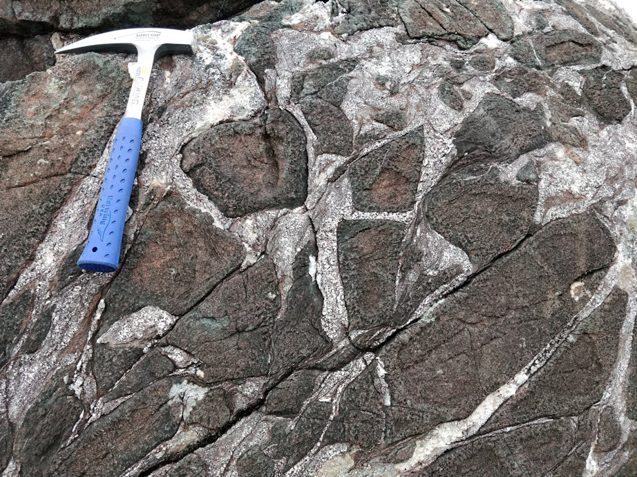 Felsic melt intruding a Gabbro (Field location: Connemara, Ireland)