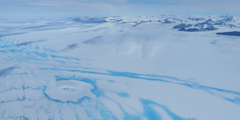 A photograph of arctic ice.
