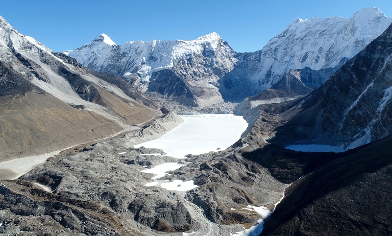 Drone image of glacial lake