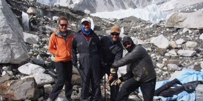 Glaciologists from the University of Leeds in the Himalayas.