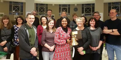 A photograph of Dr Anwesha Sarkar and her team.