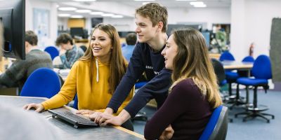 Students at the University of Leeds studying.