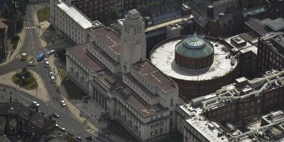 aerial view of university