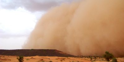 A sandstorm in sub-Saharan Africa