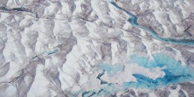 Surface lake on the Greenland ice sheet. Credit: CF Dow