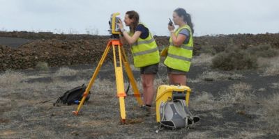 SEE students surveying topography