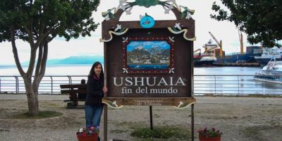 Lindsay at the 'world's end' in Ushuaia. Credit: Lindsay Stringer