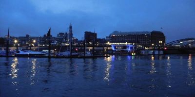 Hamburg Marina at night. Credit: Thomas Smith