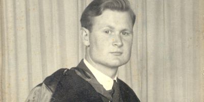 Dr Keith Bloomfield at his BSc graduation from the University of Leeds in 1951.