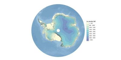 Figure 1: New digital elevation model of Antarctica derived from 6 years of CryoSat-2 altimetry.