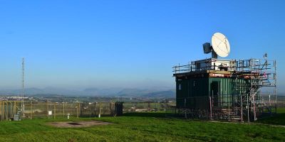 mobile x-band weather radar deployed in Cumbria