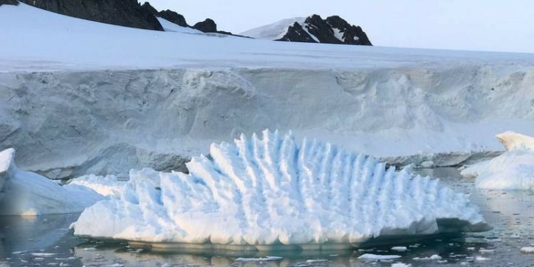 Unusual iceberg at Rothera Research Station, Antarctic Peninsula, by Professor Andrew Shepherd
