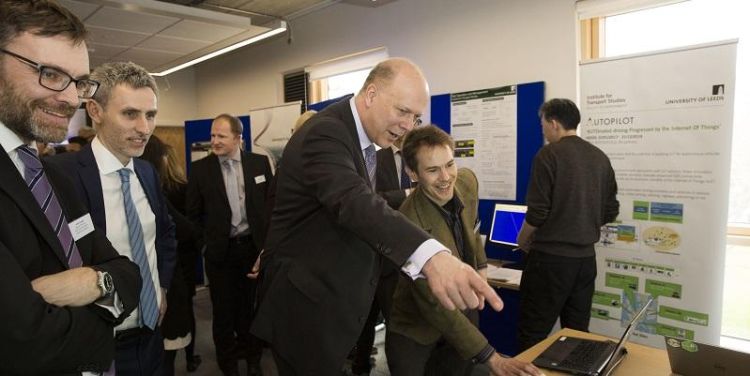 Secretary of State for Transport, Chris Grayling, visits the Institute for Transport Studies at University of Leeds.