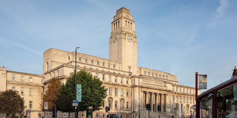 A photograph of the Parkinson Building at the University of Leeds.