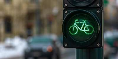A green, cycle traffic light